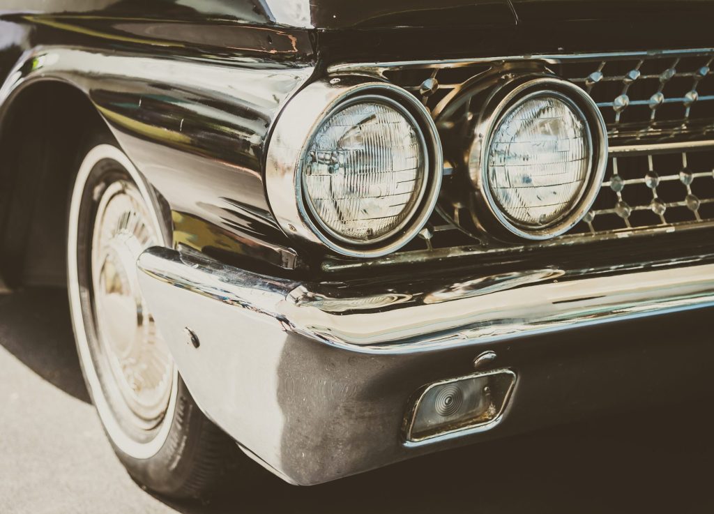 Headlight lamp  vintage car - vintage filter effect